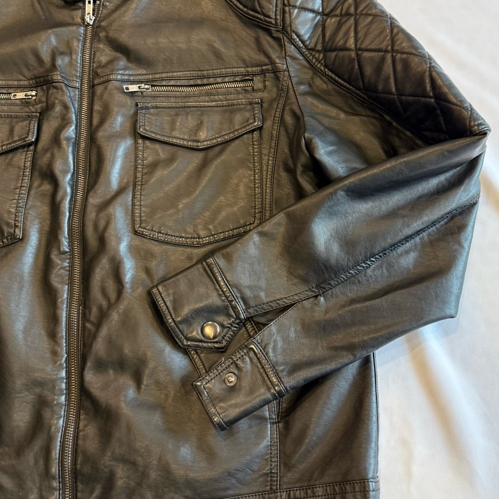 American Rag Men's Black Faux Leather‎ Jacket - Picture 5 of 13